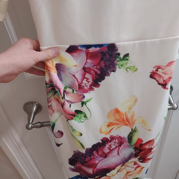 Ted Baker White Midi Floral Aldora Bodycon Dress - Picture 6 of 10